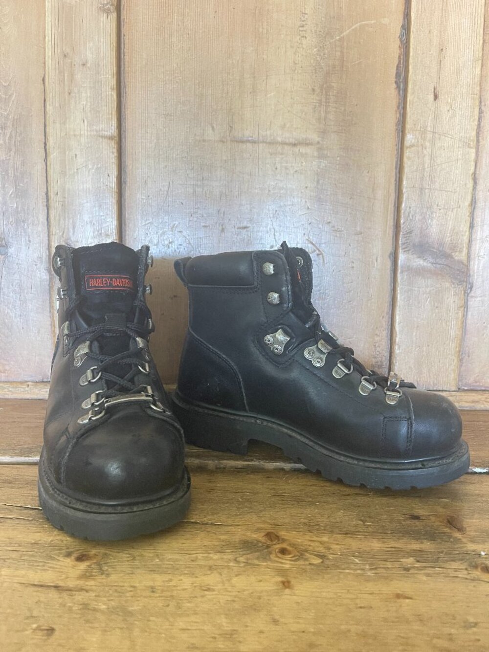 Harley-Davidson Dipstick Women’s Size 6.5 Black Leather Steel Toe Moto Boots